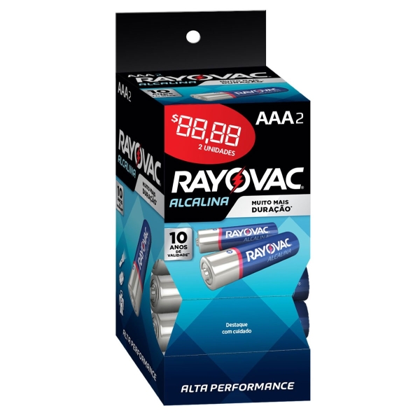 Pilha, Rayovac, 20321, Azul, AAA, Palito, pacote de 32