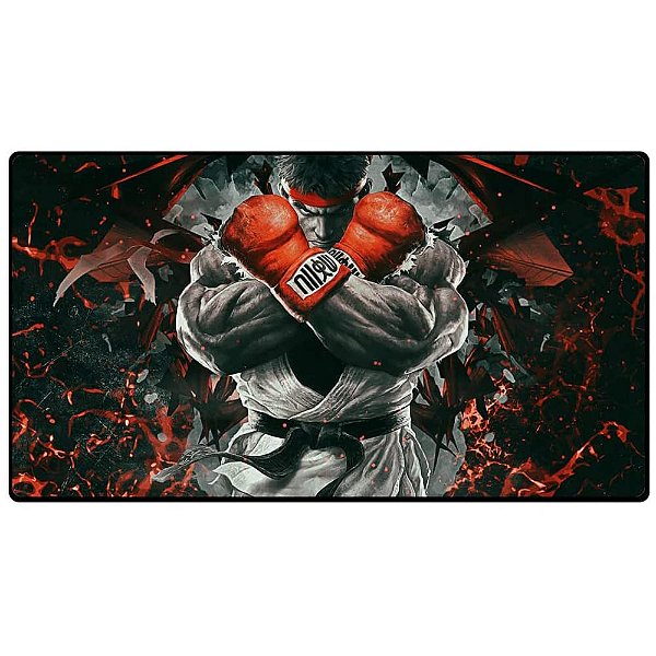 Mouse Pad Gamer Grande 70x35cm Speed Emborrachado Borda Costurada - Mousepad Exbom Estampa Guerreiro
