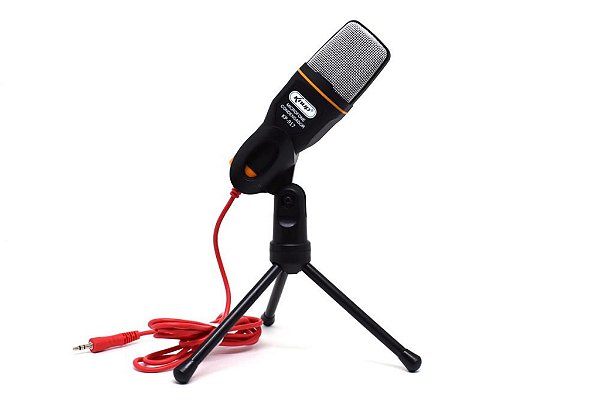Microfone Condensador para PC com Tripé e Cabo P2
