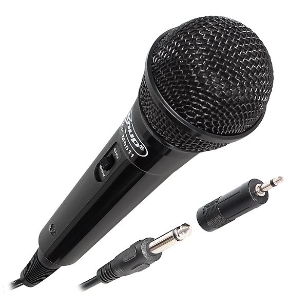 Microfone Dinâmico com Fio P10 Amplificador/Karaokê/Conferências