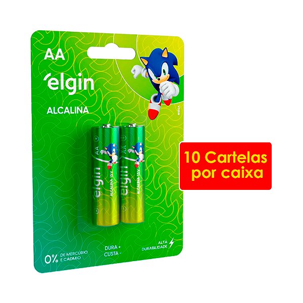 Kit 10 Blisters Pilha Alcalina Pequena-AA - Blister com 02 Unidades