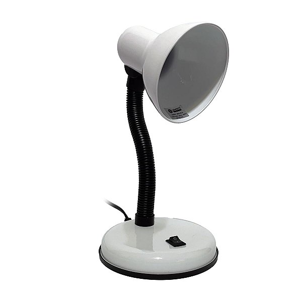 Luminária de Mesa, Branco, Até 40W
