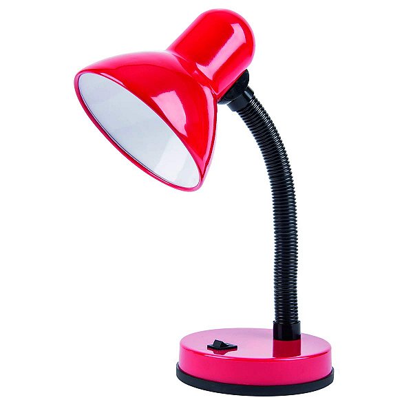 Luminária de Mesa, Vermelha, Até 40W