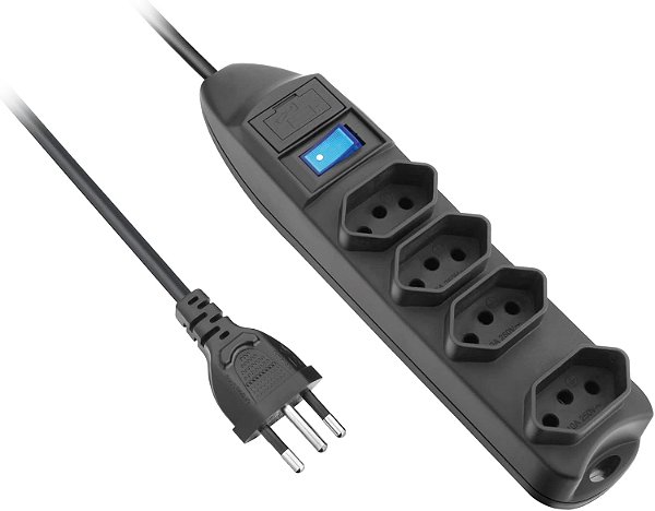 Filtro de Linha 4 Tomadas Elgin 2P T 10A Preto Bivolt