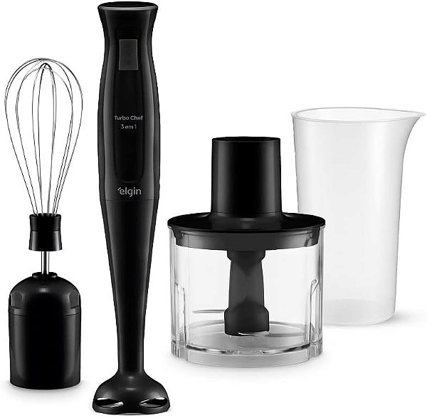 Mixer Vertical Turbo Chef Elgin 3 em 1 - 200W Preto -  127V ou 220V