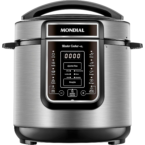 Panela de Pressão Elétrica Digital Mondial PE-60-6L-I – 6L, 1000W, 220V