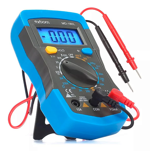 Multimetro digital portatil tela de LCD de 3 1/2 digitos com iluminacao de fundo MD-180L