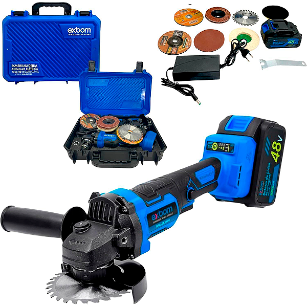 Esmerilhadeira portatil 10cm, eletrica, funcionamento a bateria recarregavel MQL-EA3100