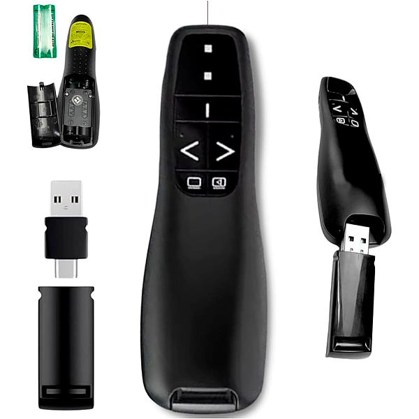 Apresentador sem fio, apontador remoto, USB RF, utilizado para apresentacao de Powerpoint PPT LPT-8