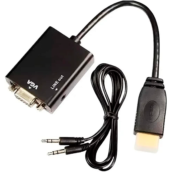 Cabo com conector Conversor HDMI para VGA com audio P2 - CC-HVA60