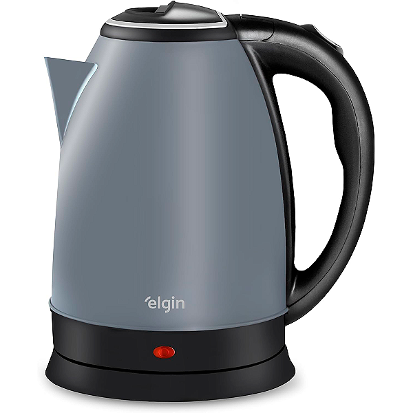 Chaleira Elétrica Inox Elgin 2 Litros Cinza Lunar 220V Jarra sem Fio com Desligamento Automático
