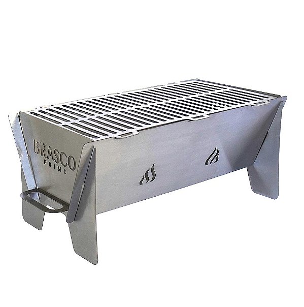 Churrasqueira Portátil Compacta em Inox - Mini Parrilla HAPPY - Sem Bag
