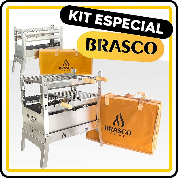KIT CHURRASQUEIRA JOY COM BAG + CHURRASQUEIRA SMART COM BAG