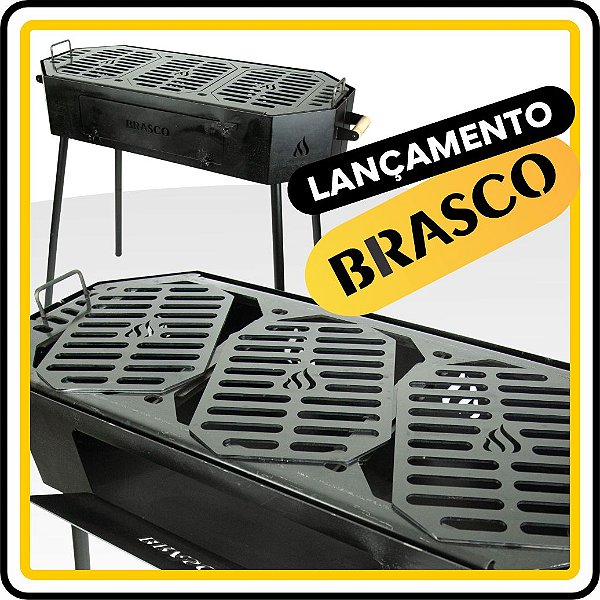 Churrasqueira Parrilla Portátil Barca com 03 Grelhas