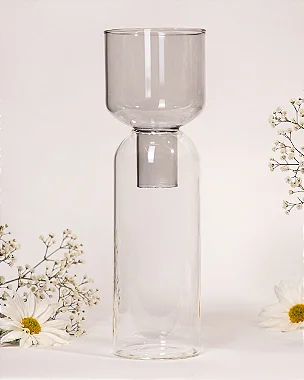 Vaso Vidro Desconstruído Cinza