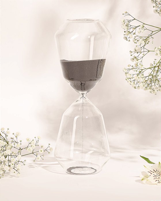 Ampulheta Vidro Preta 60 Minutos