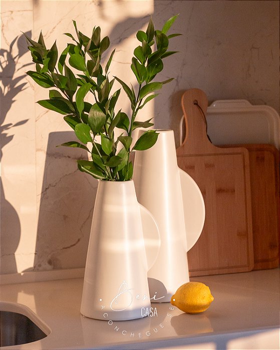 Vaso Cerâmica Modern Branco