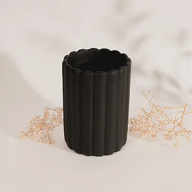 Vaso Cimento Ondulado Preto