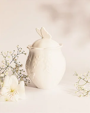 Açucareiro Porcelana Butterfly Branco