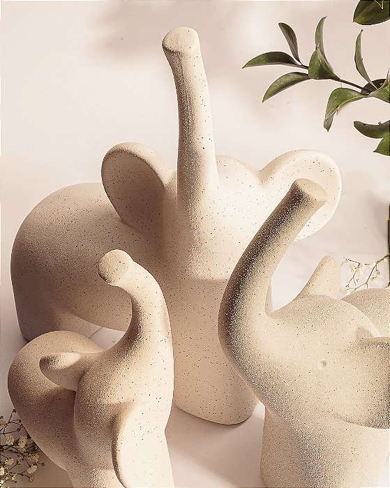 Escultura Elefante Cerâmica