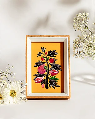 Porta Retrato Flores e Frutas 10x15