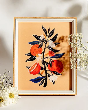 Porta Retrato Flores e Frutas 20x25