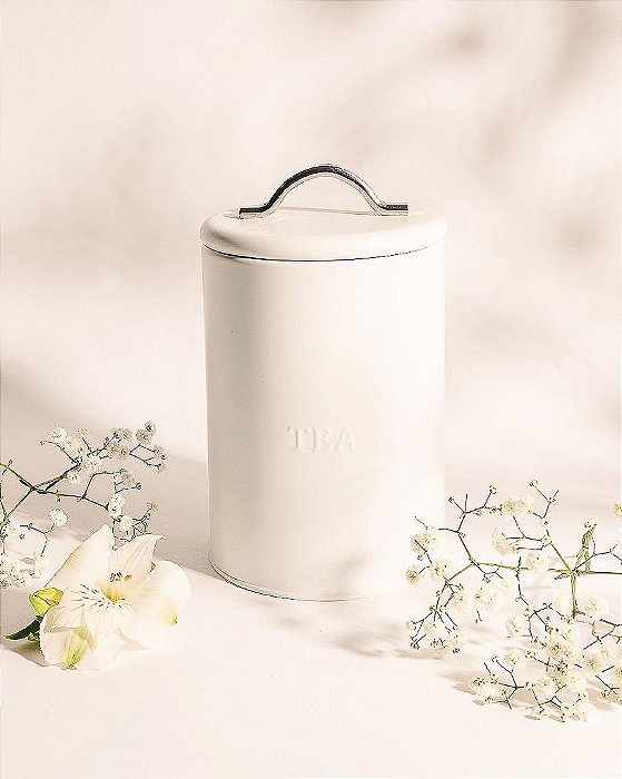 Pote Lata Tea Redondo Branco