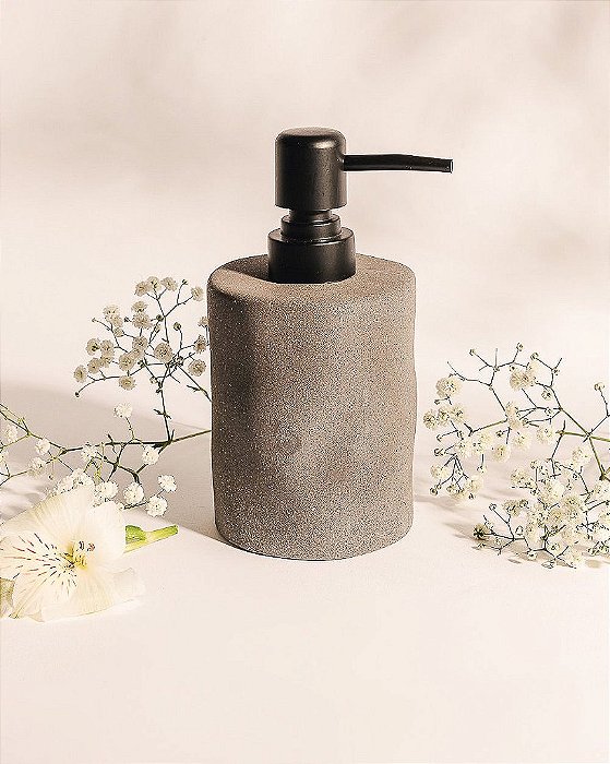 Porta Sabonete Líquido Cimento Cinza