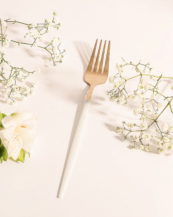 Garfo Mesa Aço Inox Champanhe Branco