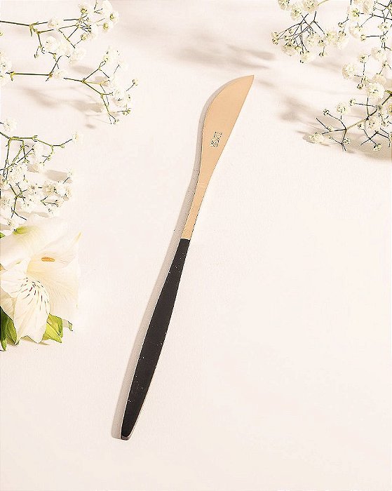 Faca Mesa Aço Inox Champanhe Preto