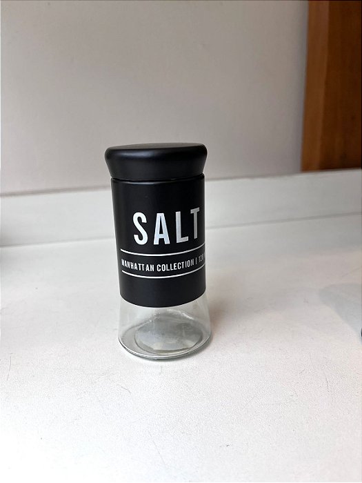Saleiro Vidro Manhattan Preto
