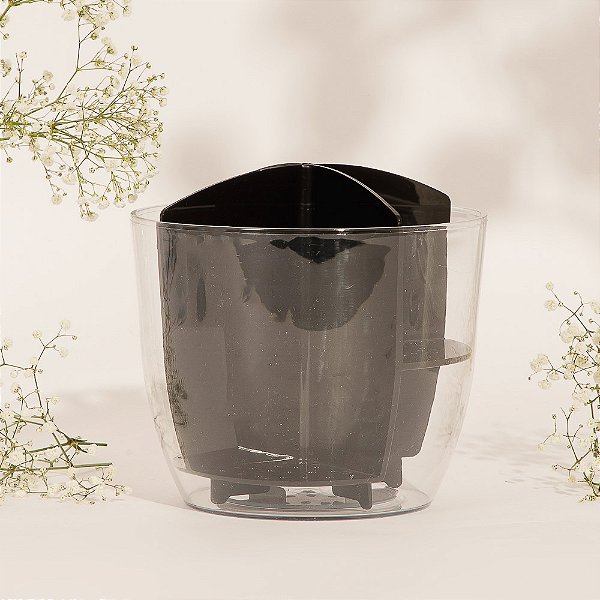 Escorredor Talheres Transparente Preto