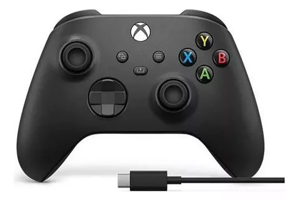 Controle Sem Fio Xbox Series S|X, One e PC com Cabo USB – Original, Preto, Alta Performance