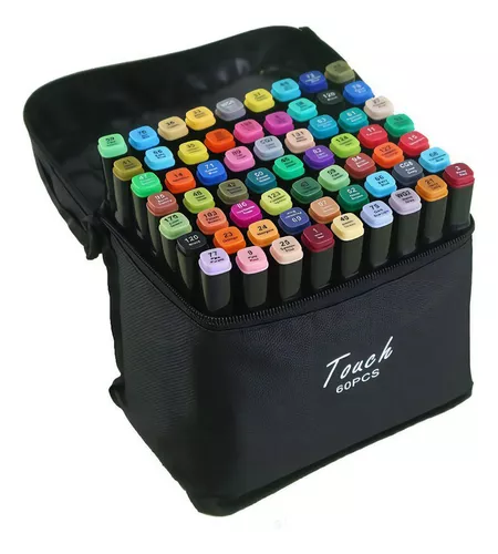 Kit 60 Canetas Marcadoras Ponta Dupla – Cores Vivas e Permanentes