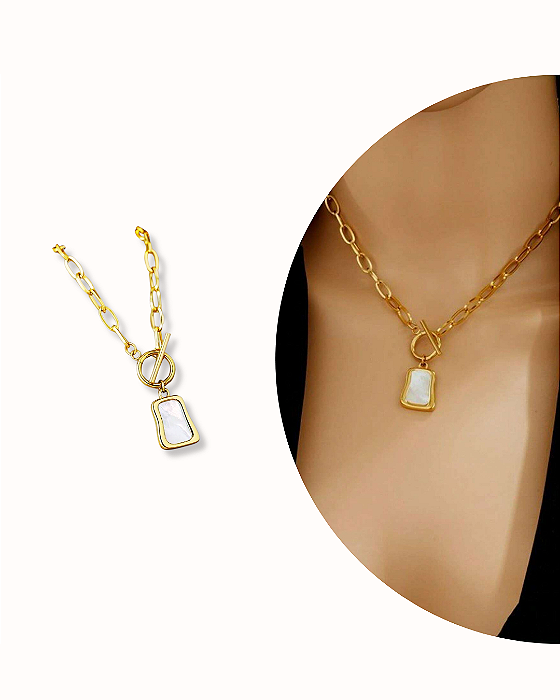 COLAR CHOKER DOURADO VINTAGE PÉROLA