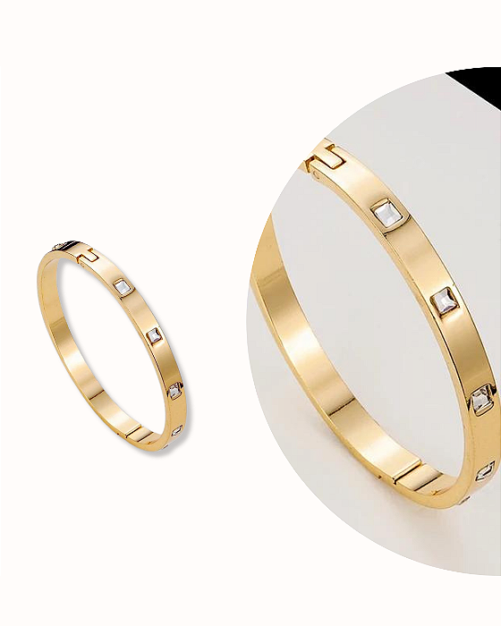 BRACELETE DOURADO PEDRAS ZIRCÔNIA