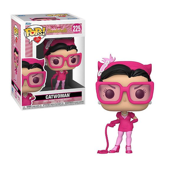Funko Pop DC Heroes Breast Cancer Awareness Bombshell Catwoman 225 - Caixa Danificada