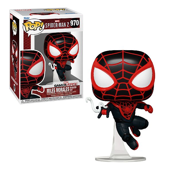 Funko Pop Marvel Spider-Man 2 Miles Morales Upgraded Suit 970 - Caixa Danificada