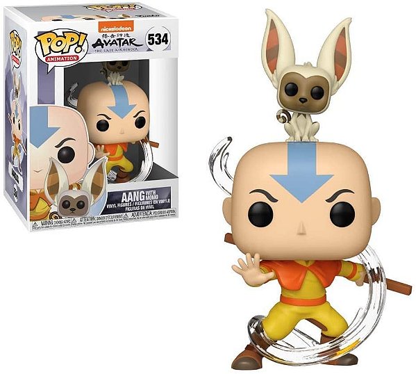 Funko Pop Avatar The Last Airbender Aang with Momo 534 - Caixa Danificada