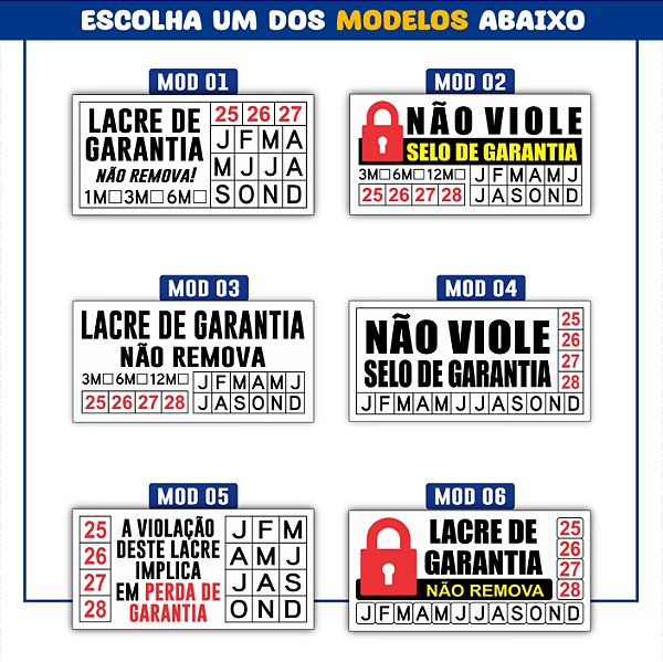 1.000 unidades de Lacre De Garantia E Segurança Casca de Ovo Destrutível 1x2cm - Sem Personalização