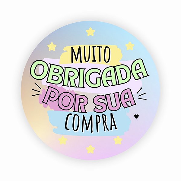 Adesivos "Obrigada pela Compra" - 4x4cm - 100 unid.