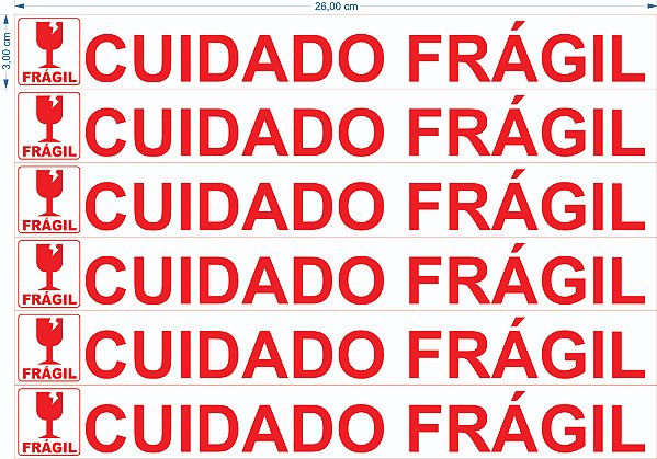 Adesivo Cuidado Frágil 3x26cm