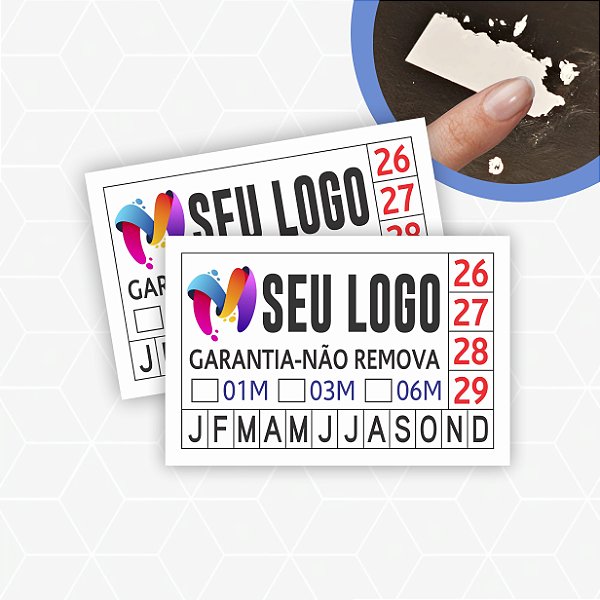 Lacre Casca De Ovo Destrutível Selo De Garantia 1x1,5 cm Personalizado