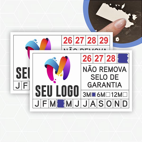 Lacre Casca De Ovo Destrutível Selo De Garantia 1,5x2,5 cm Personalizado