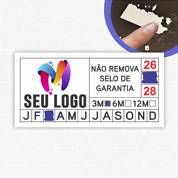 Lacre Casca De Ovo Destrutível Selo De Garantia 1,5x3 cm Personalizado