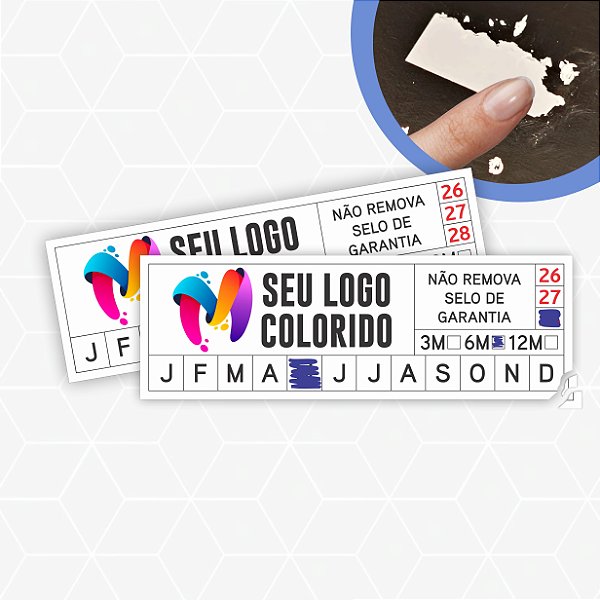 Lacre Casca De Ovo Destrutível Selo De Garantia 1x3 cm Personalizado