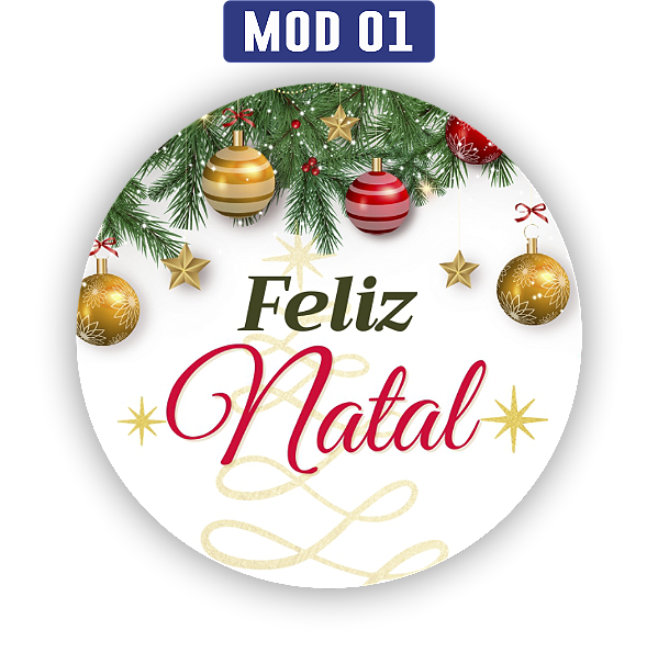 Adesivos Personalizados: "Feliz Natal" - 4x4cm