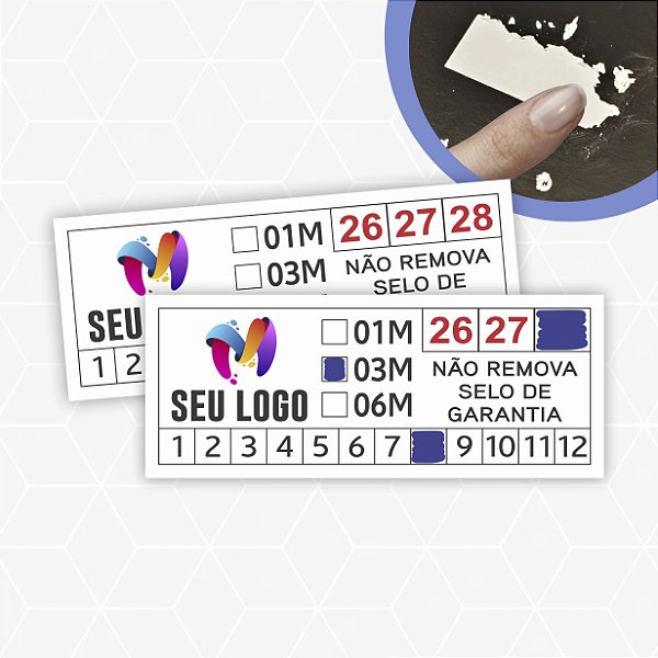 Lacre Casca De Ovo Destrutível Selo De Garantia 1x2,5 cm Personalizado