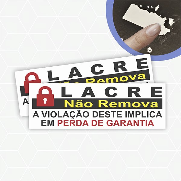 Lacre Casca de Ovo 1x3cm / Lacre! Não remova