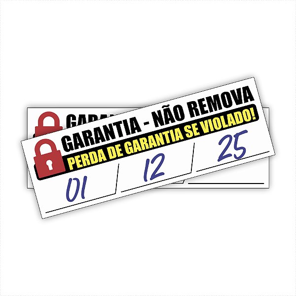 Lacre Casca de Ovo 1x3cm / Garantia! Não remova